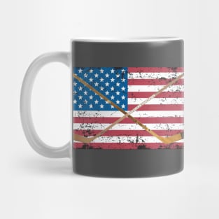 AMERICAN FLAG WITH HOCKEY STICKS Mug